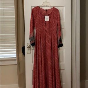 Glamorous Long Red Print Dress